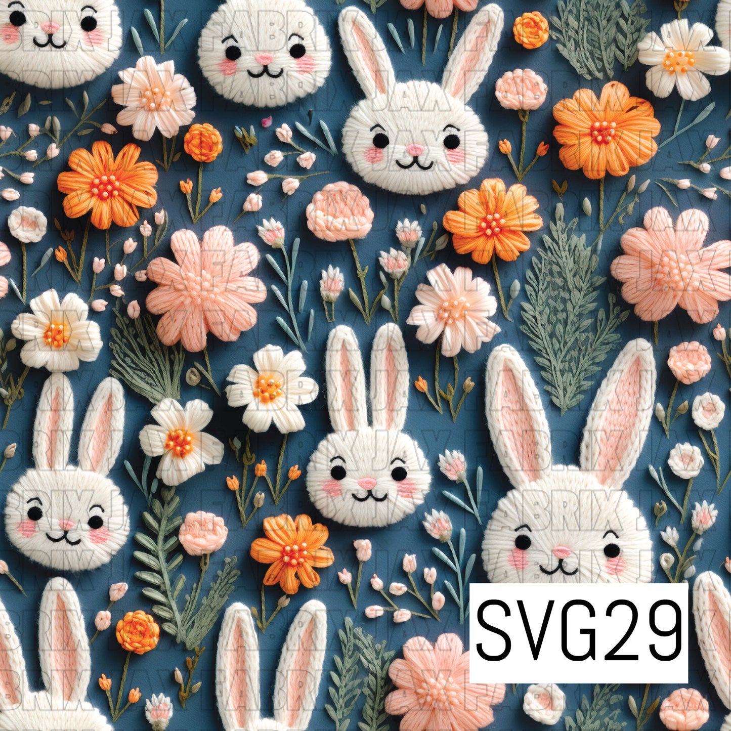 Navy Blue Easter Bunnies SVG29
