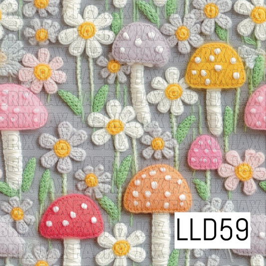 Embroidery Mushrooms LLD59