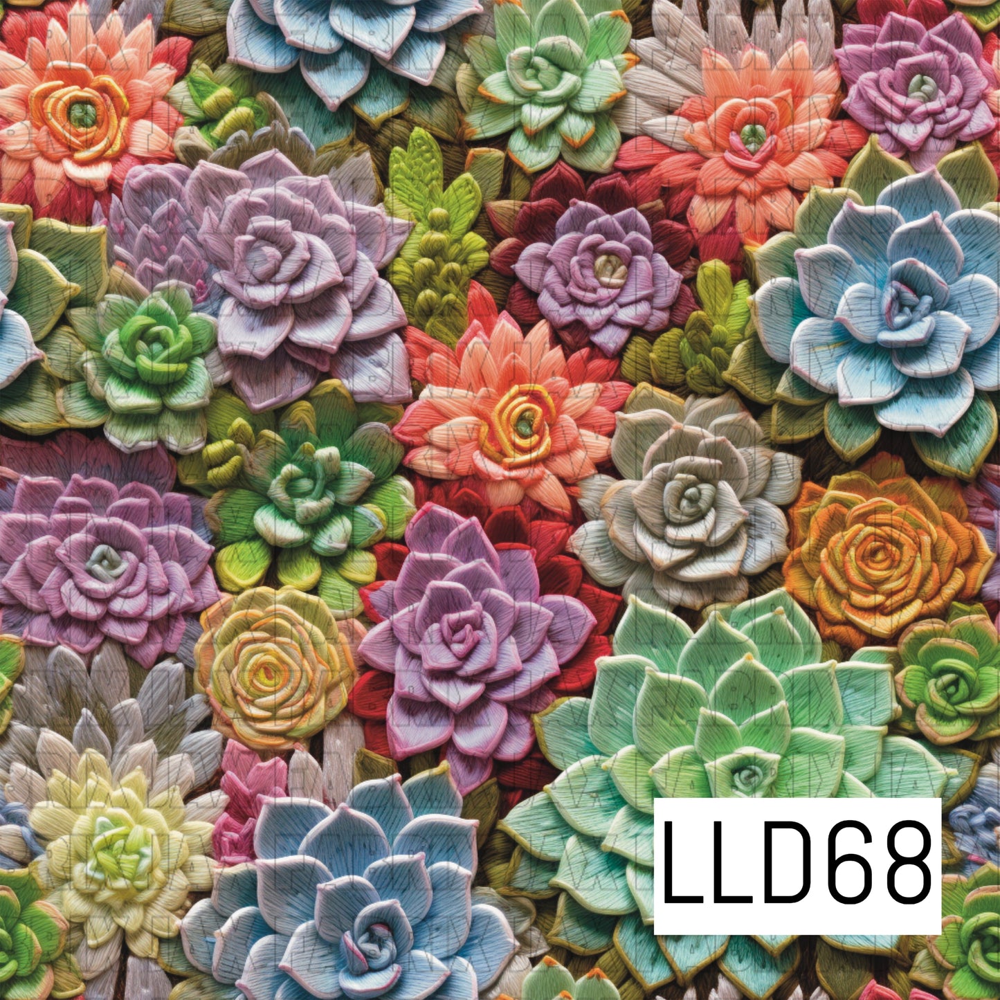 Embroidery Succulents LLD68