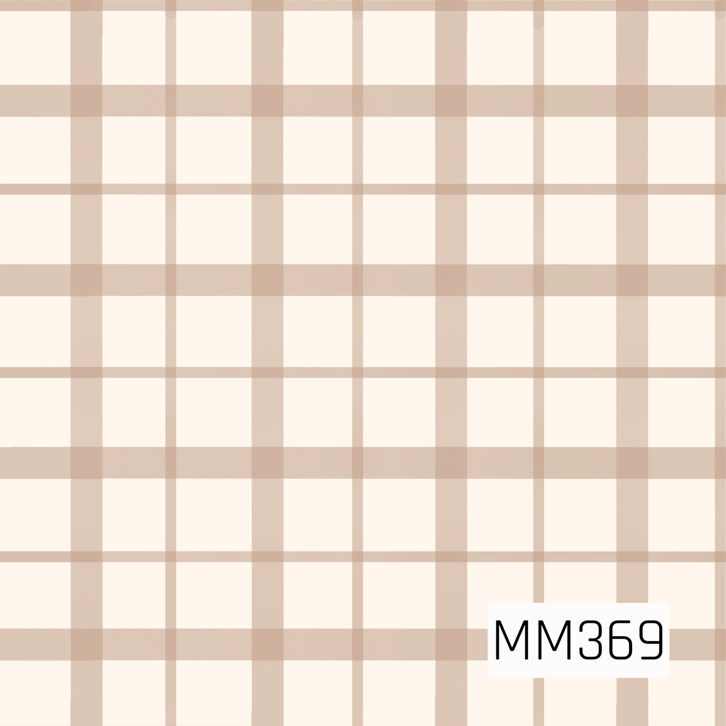 A soft neutral seamless plaid pattern featuring warm beige and taupe lines layered over a creamy ivory background. The simple oversized grid gives it a cozy, classic look with a subtle modern farmhouse feel.