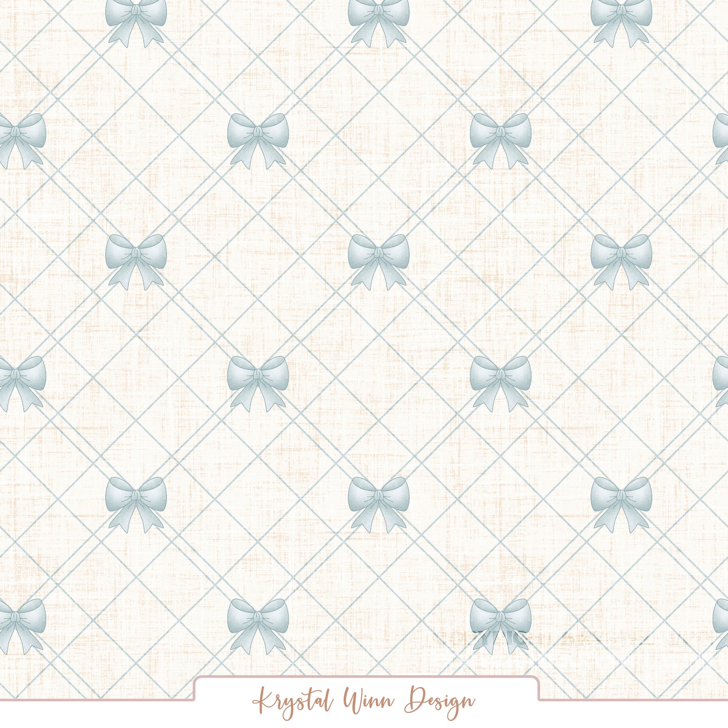 Farmyard Bow Plaid Blue KW1465