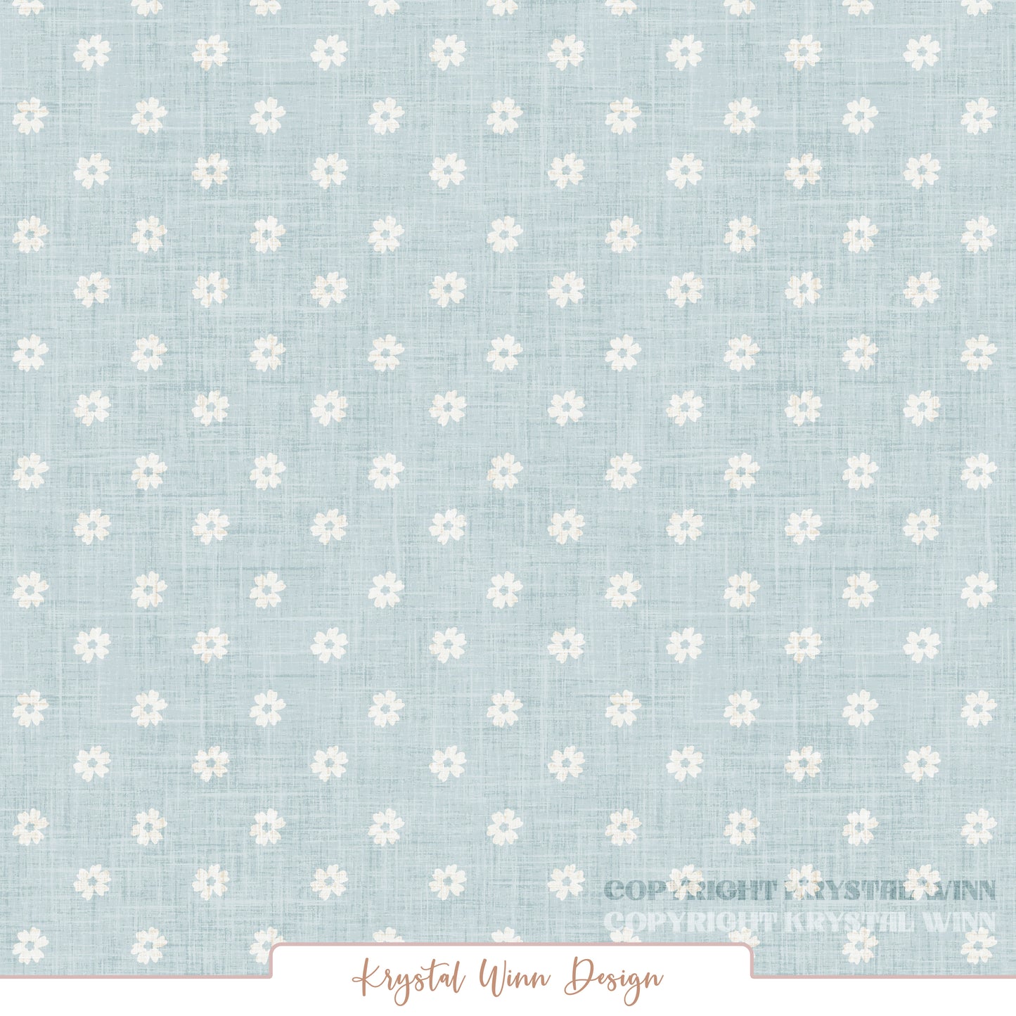 Farmyard Flower Dot Blue KW1453