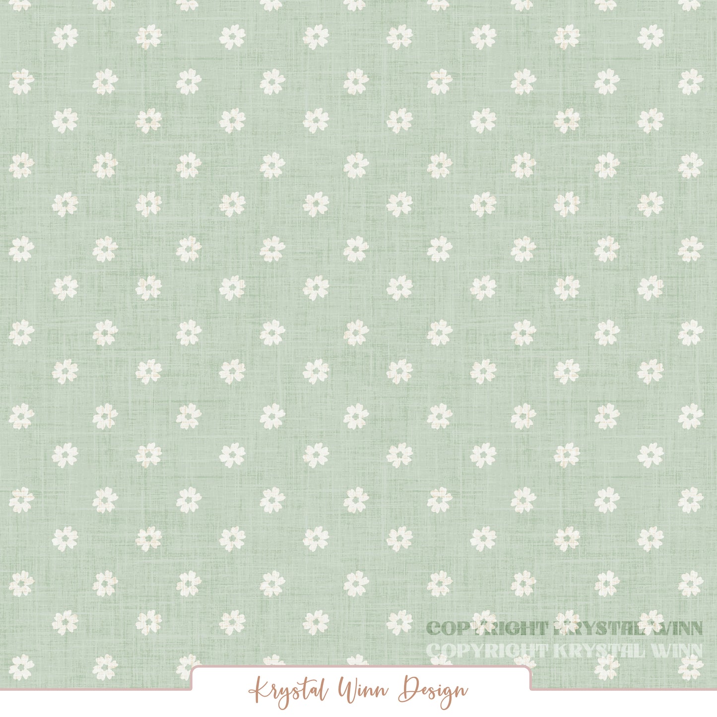 Farmyard Flower Dot Green KW1454