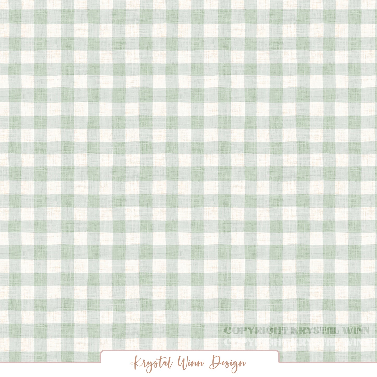 Farmyard Gingham Green KW1459