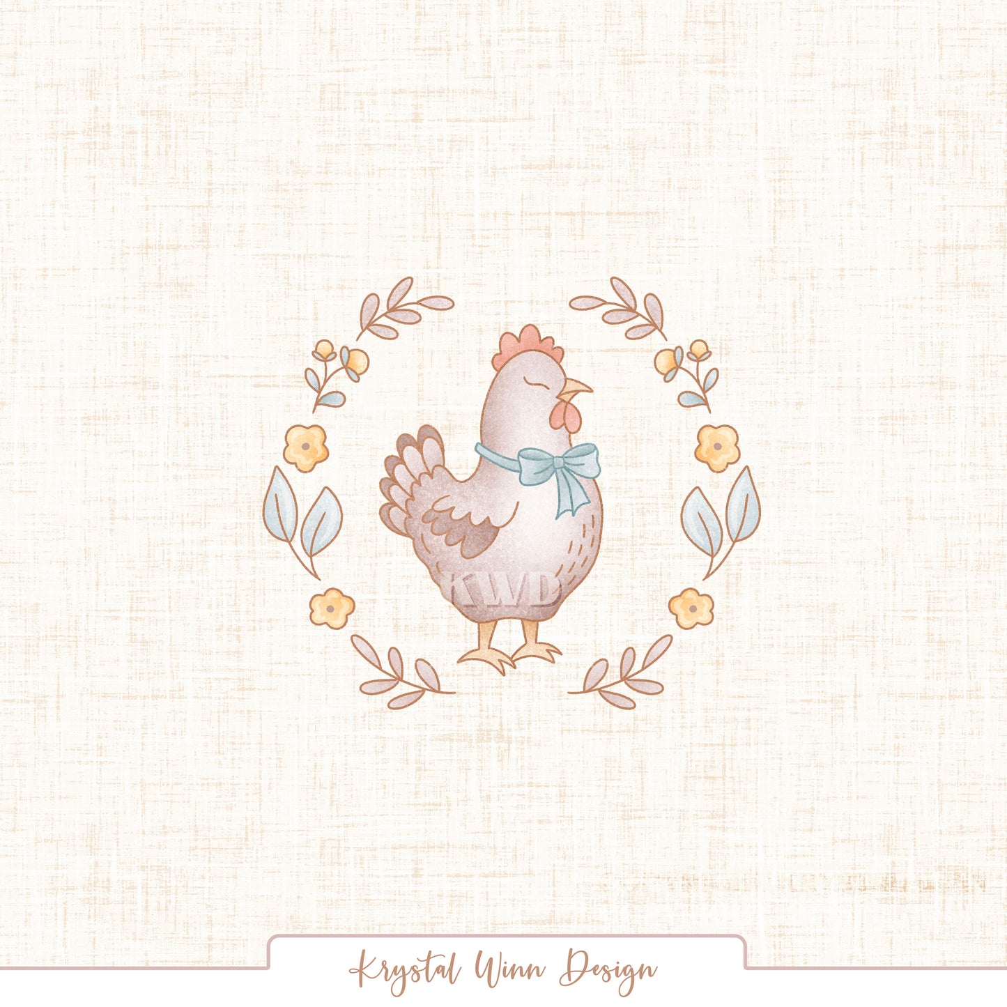 Farmyard Panel Grey Chicken KW1449
