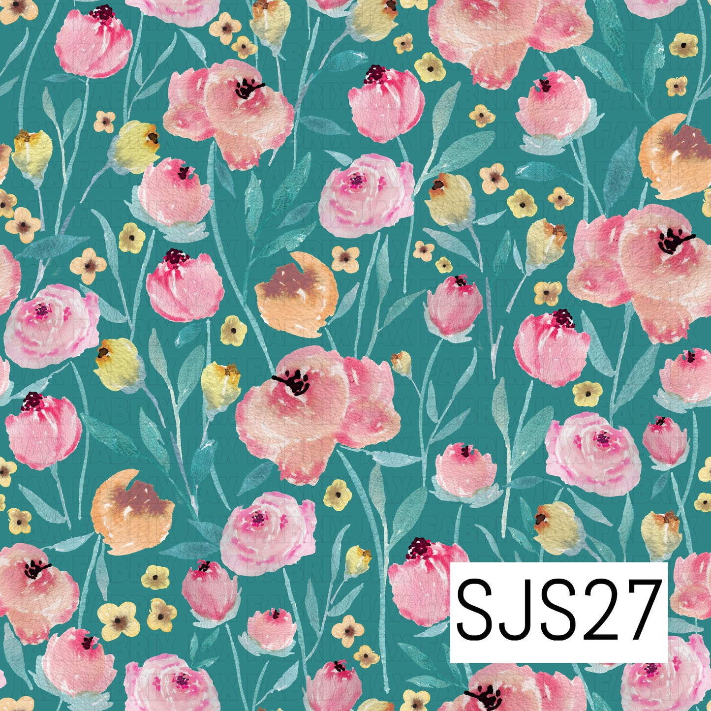 Field Of Peonies Teal SJS27