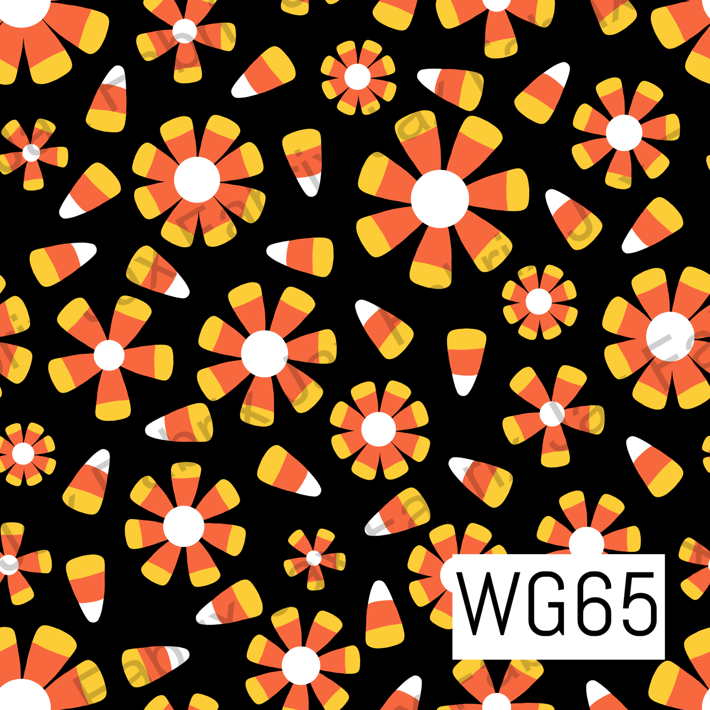 Floral Candy Corn Black WG65
