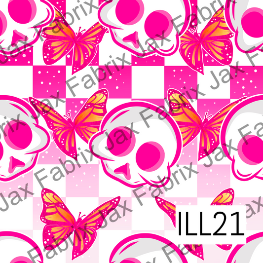 Flutter Skull Pink ILL21
