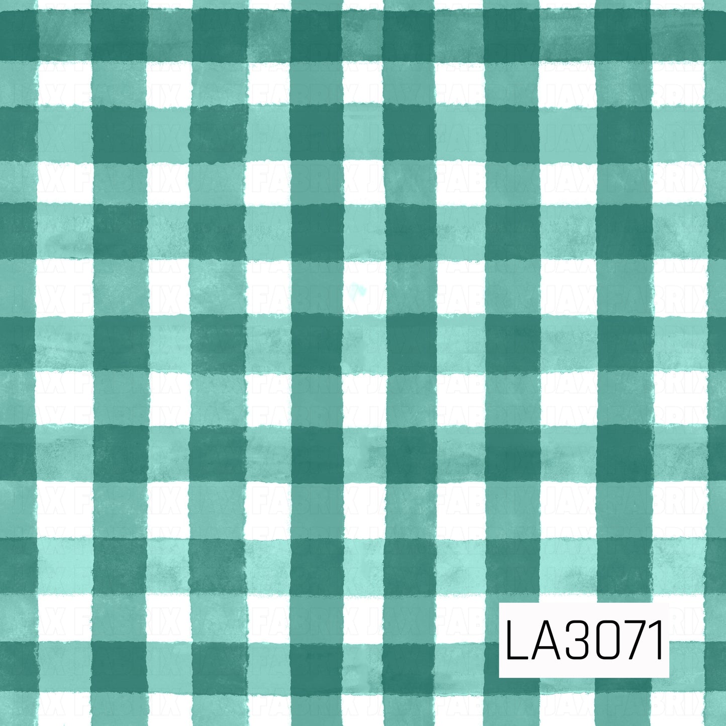 A soft watercolor gingham pattern featuring alternating checks in seafoam green, muted teal, pale mint, and crisp white. The slightly uneven, hand-painted edges give the classic plaid design a fresh, charming feel.