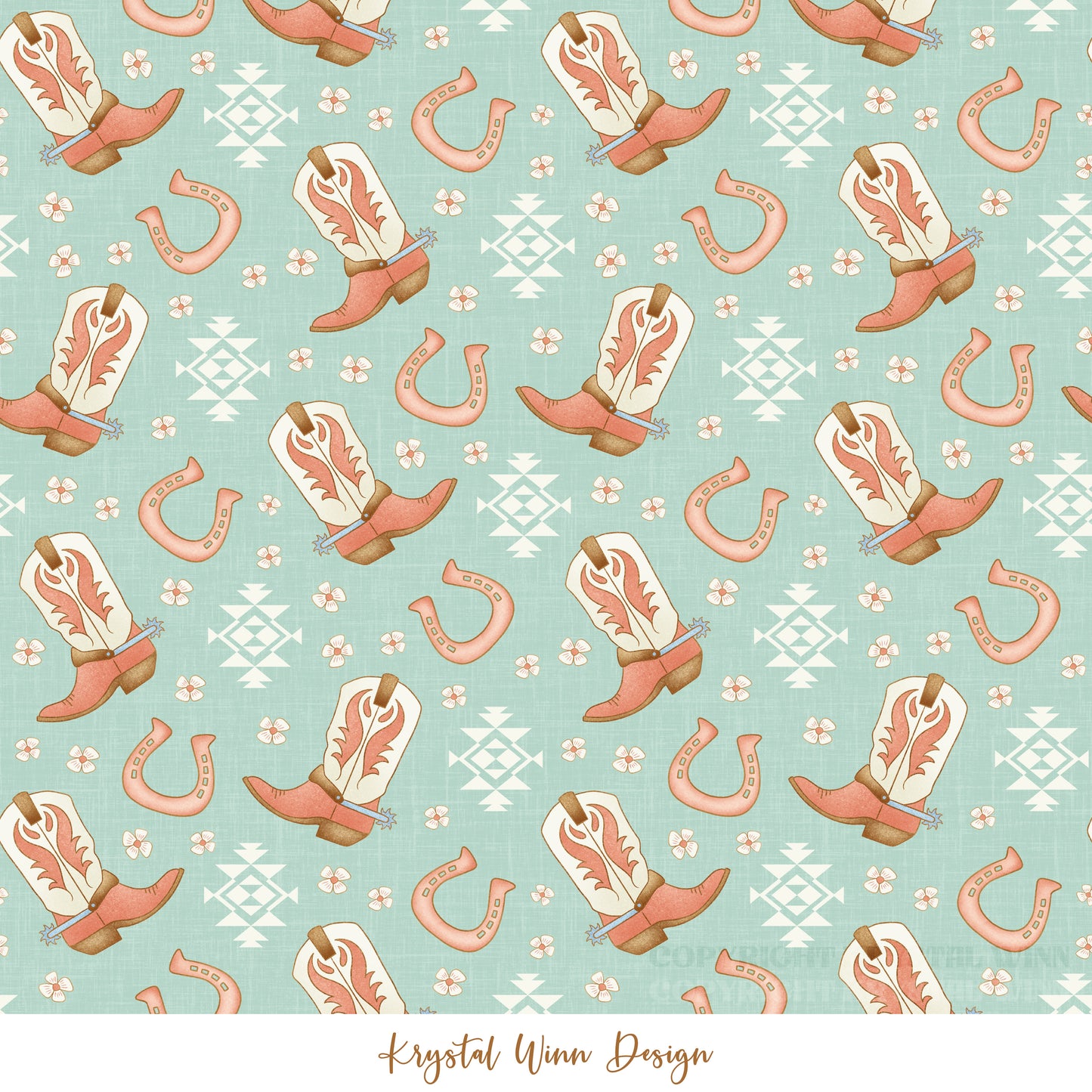 Highland Summer Boots Pink and Mint KW725