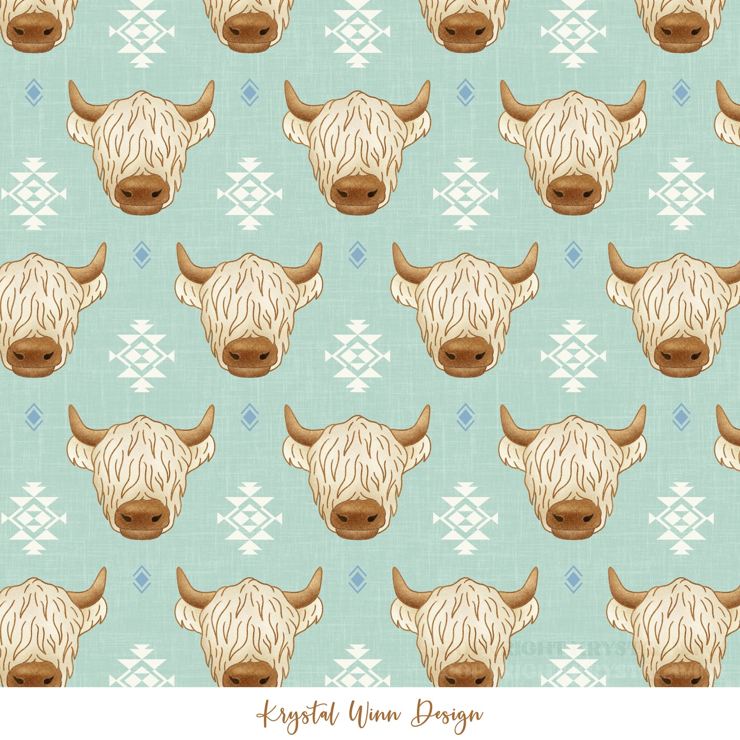 Highland Summer Cows Mint KW723