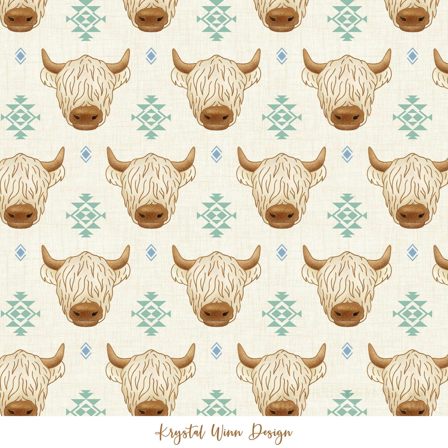Highland Summer Cows White KW722