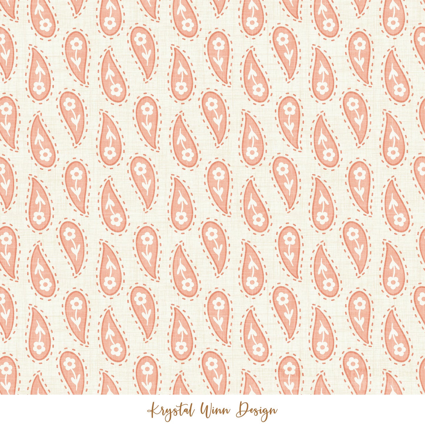 Highland Summer Paisley Coral KW711