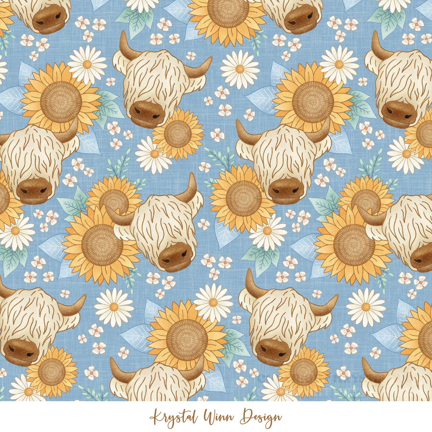 Highland Summer Sunflower Cows KW701