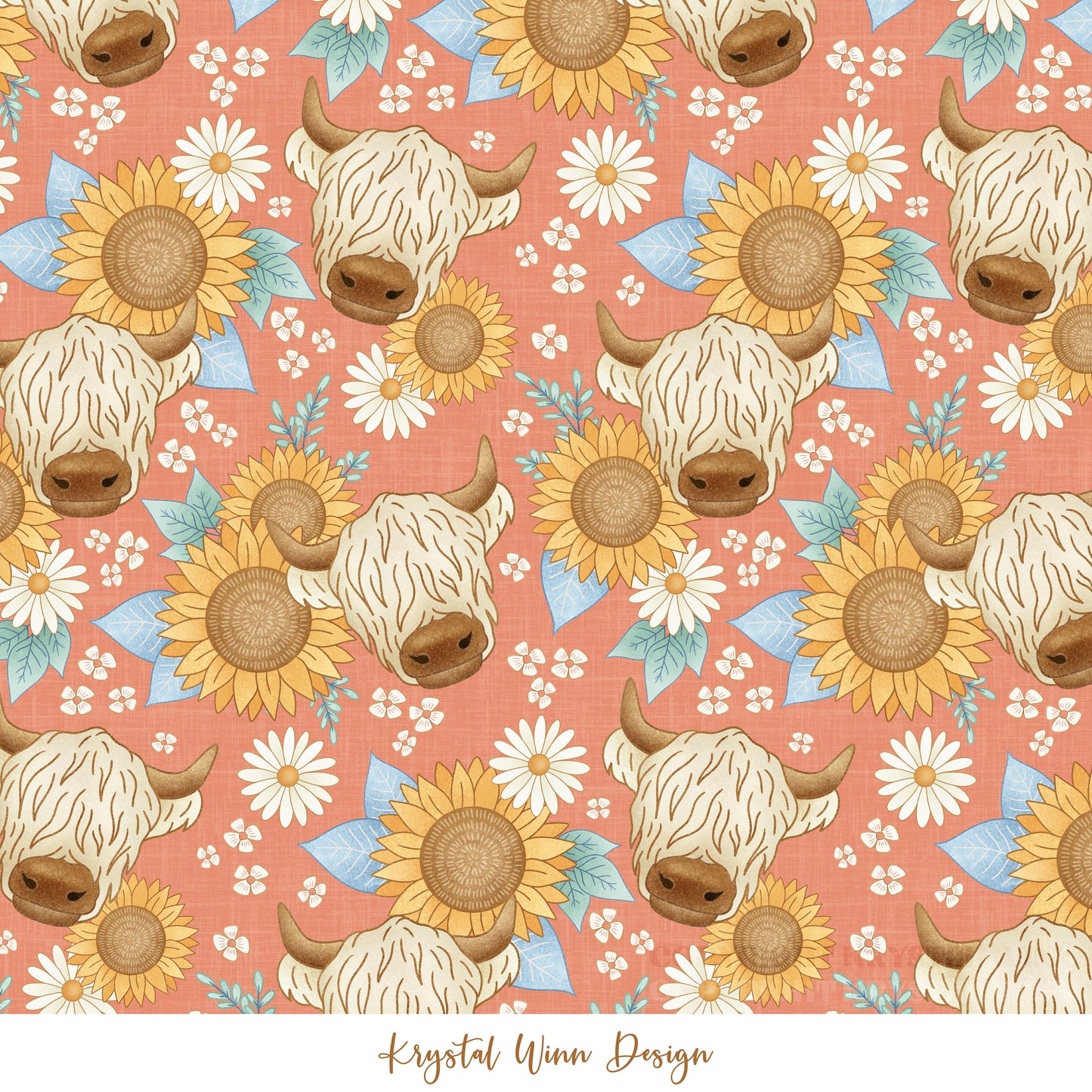 Highland Summer Sunflower Cows KW700