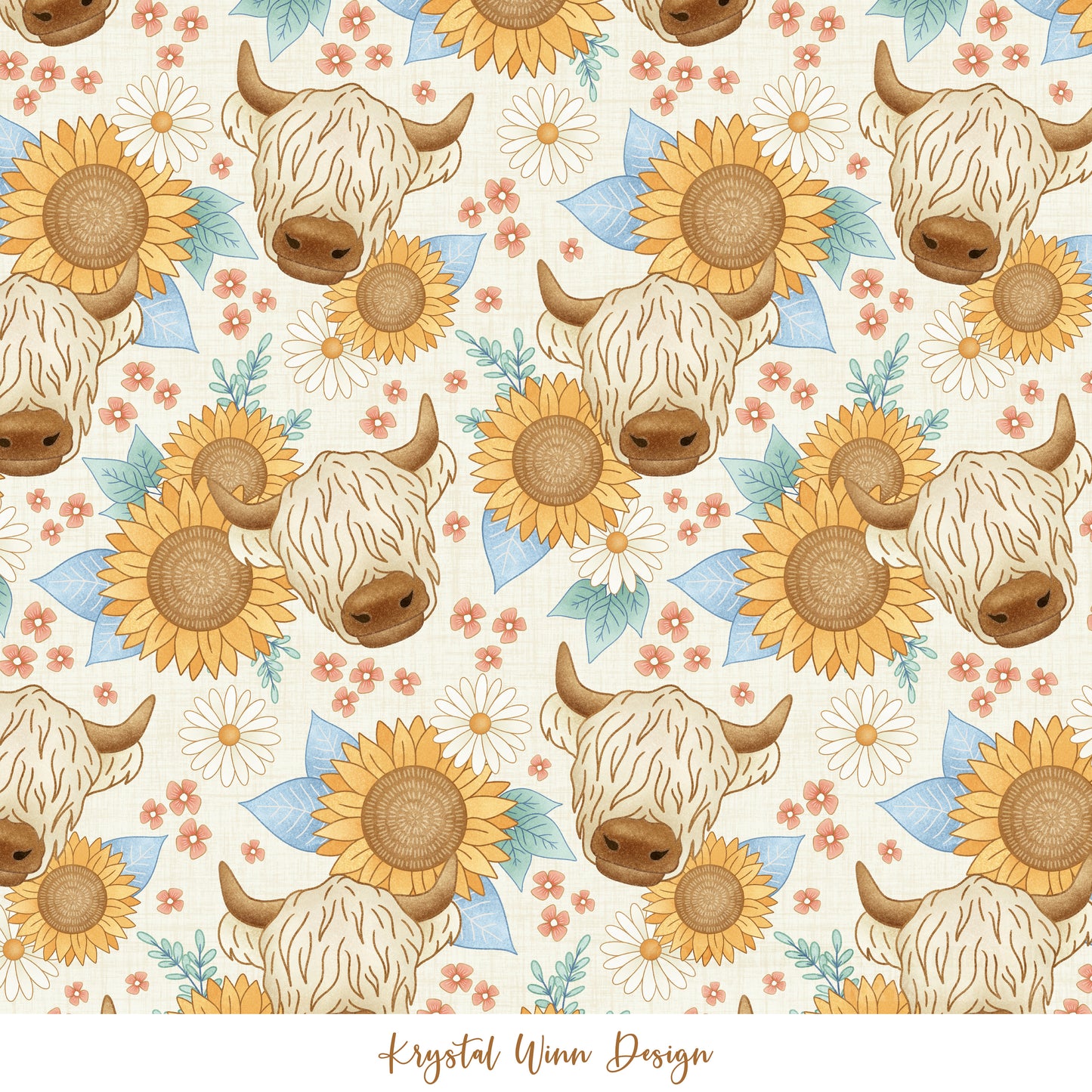 Highland Summer Sunflower Cows KW699