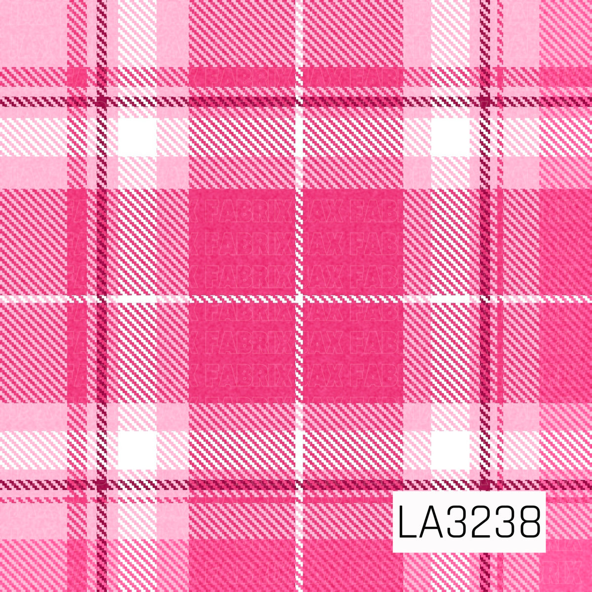 A bright pink plaid featuring layers of hot pink, bubblegum pink, white, and deep berry accents. The oversized tartan pattern and diagonal woven texture give it a bold, playful look.