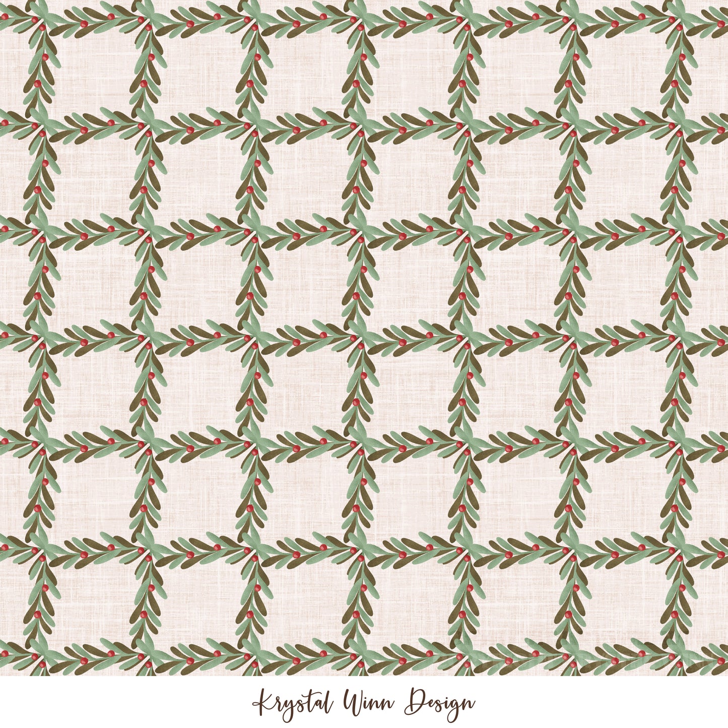 Home for Christmas Mistletoe Plaid KW1045