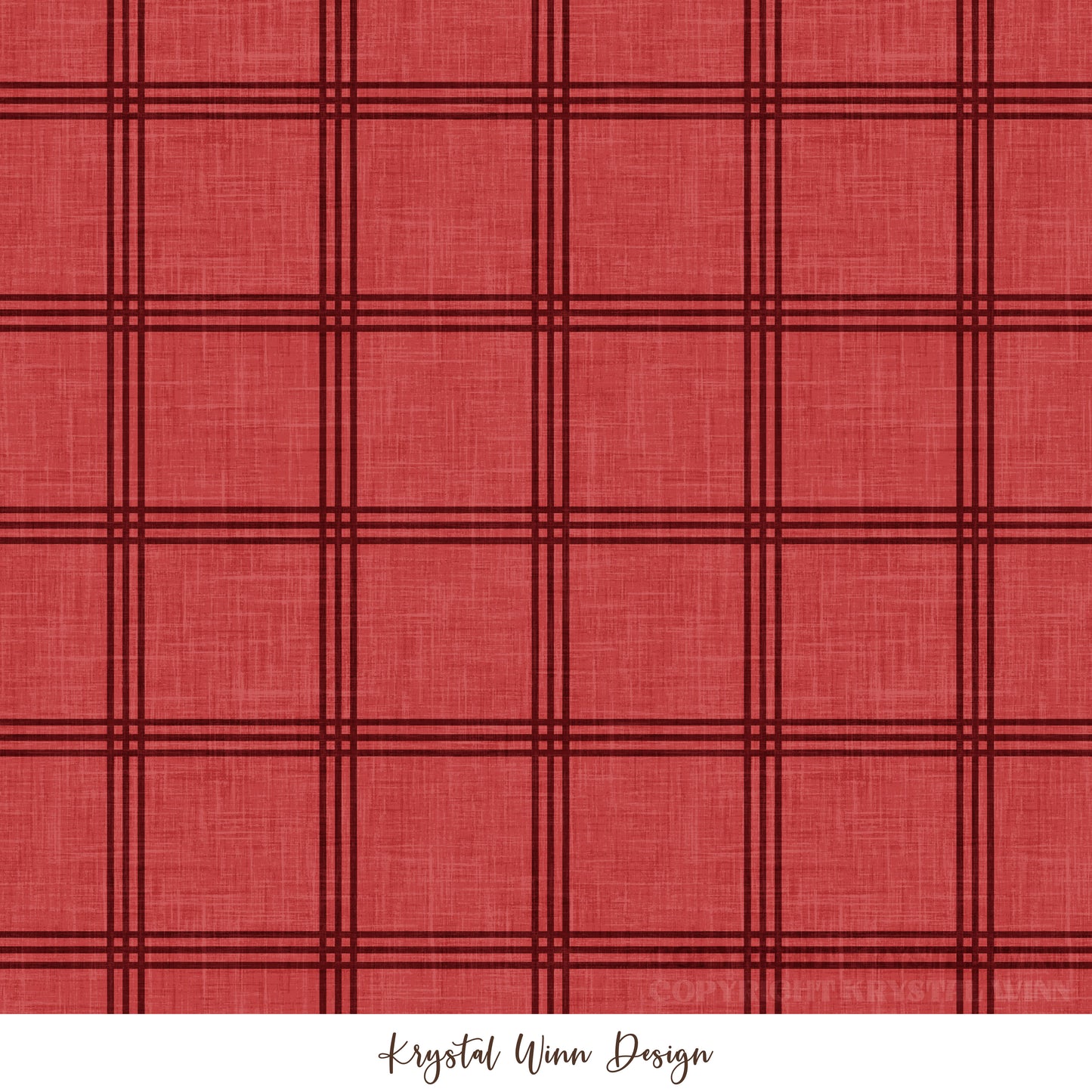 Home for Christmas Simple Plaid Red KW1034
