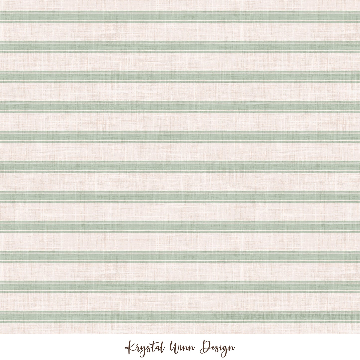 Home for Christmas Stripe Sage KW1030