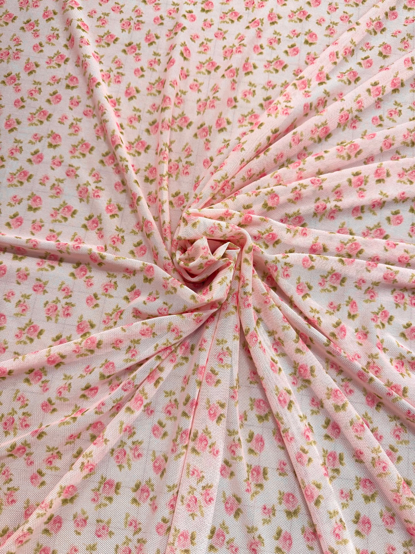 RTS Pink Floral Stretch Mesh