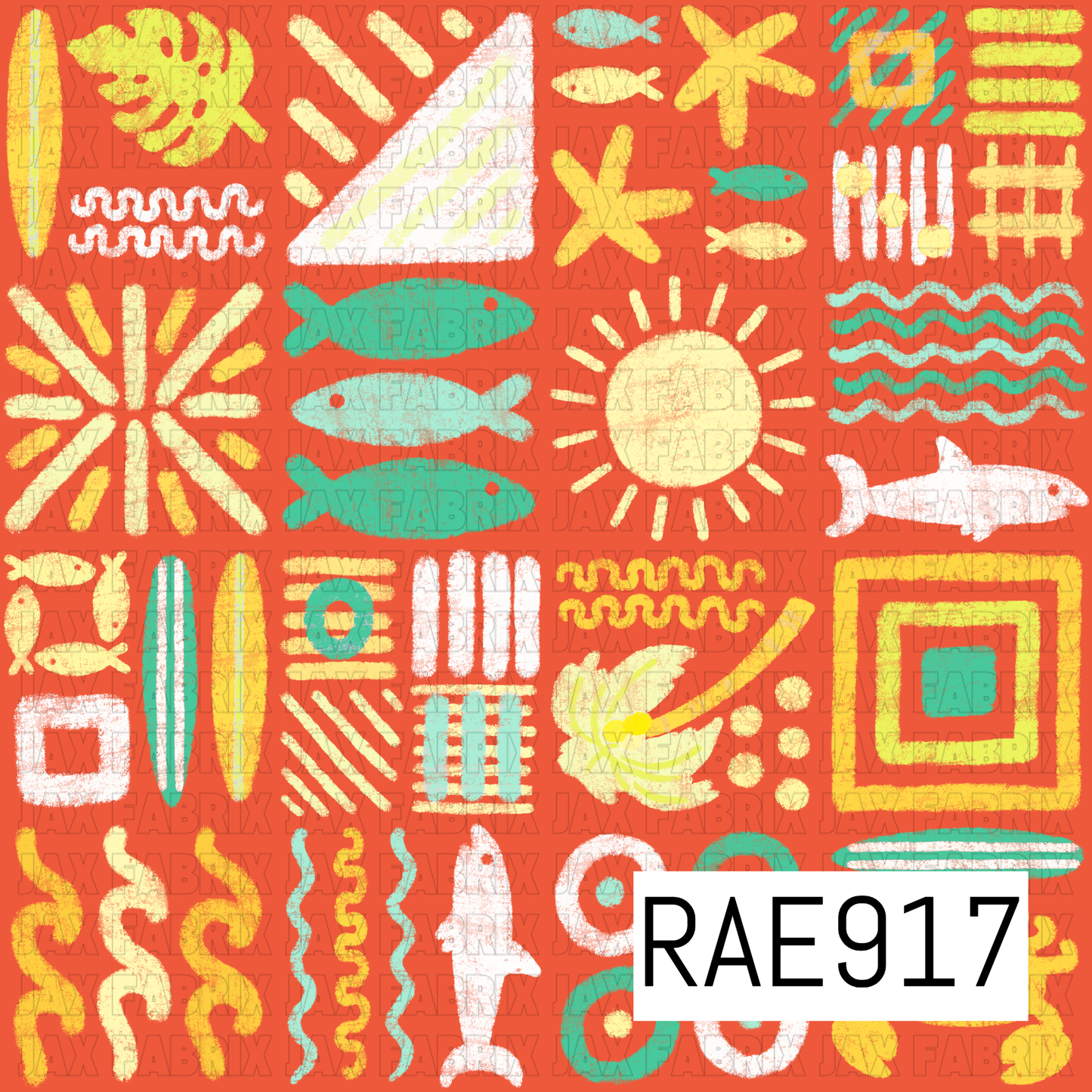 Island Squares Red Yellow RAE917