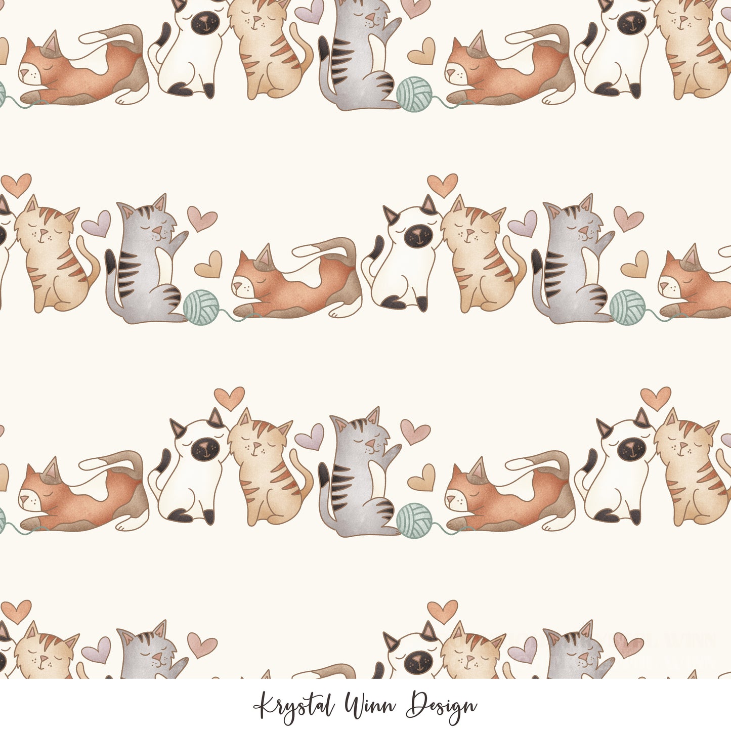 Kitty Love Cat Stripes White KW1105
