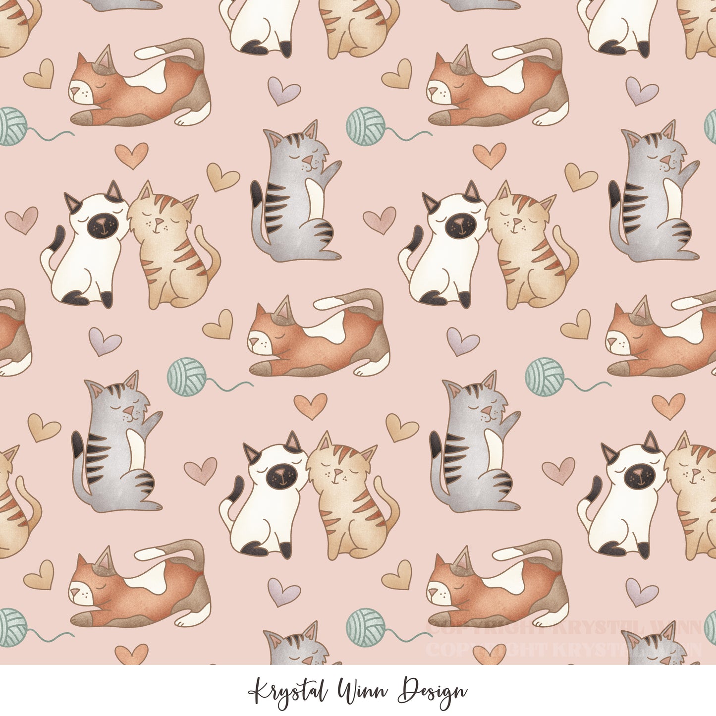 Kitty Love Cats Baby Pink KW1104