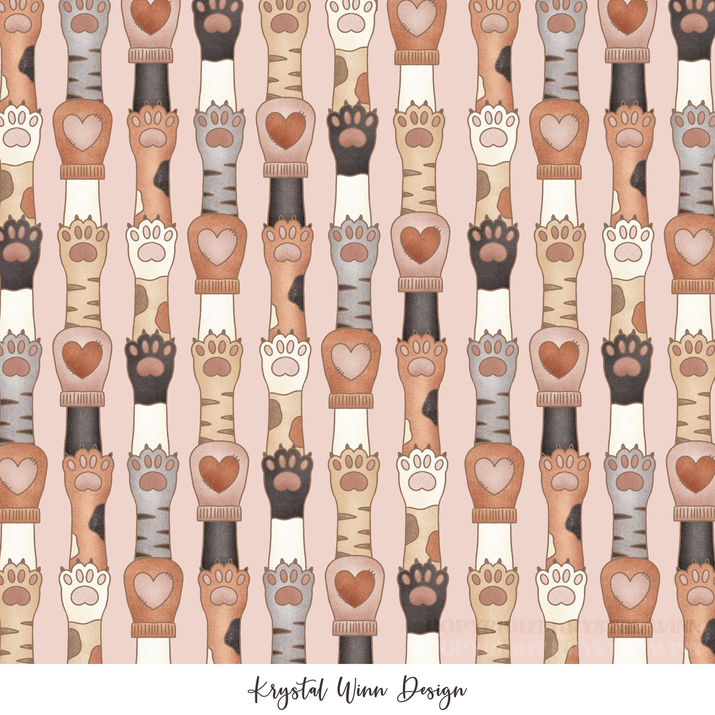 Kitty Love Mittens Pink KW1085