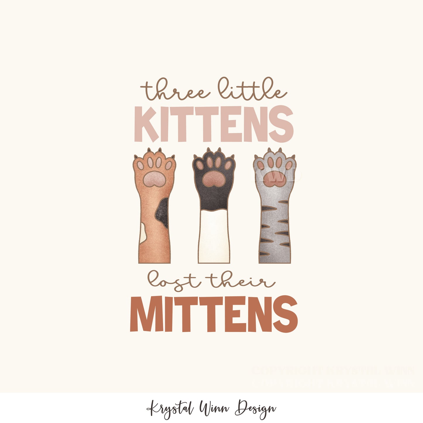 Kitty Love Panel Three Little Kittens KW1079