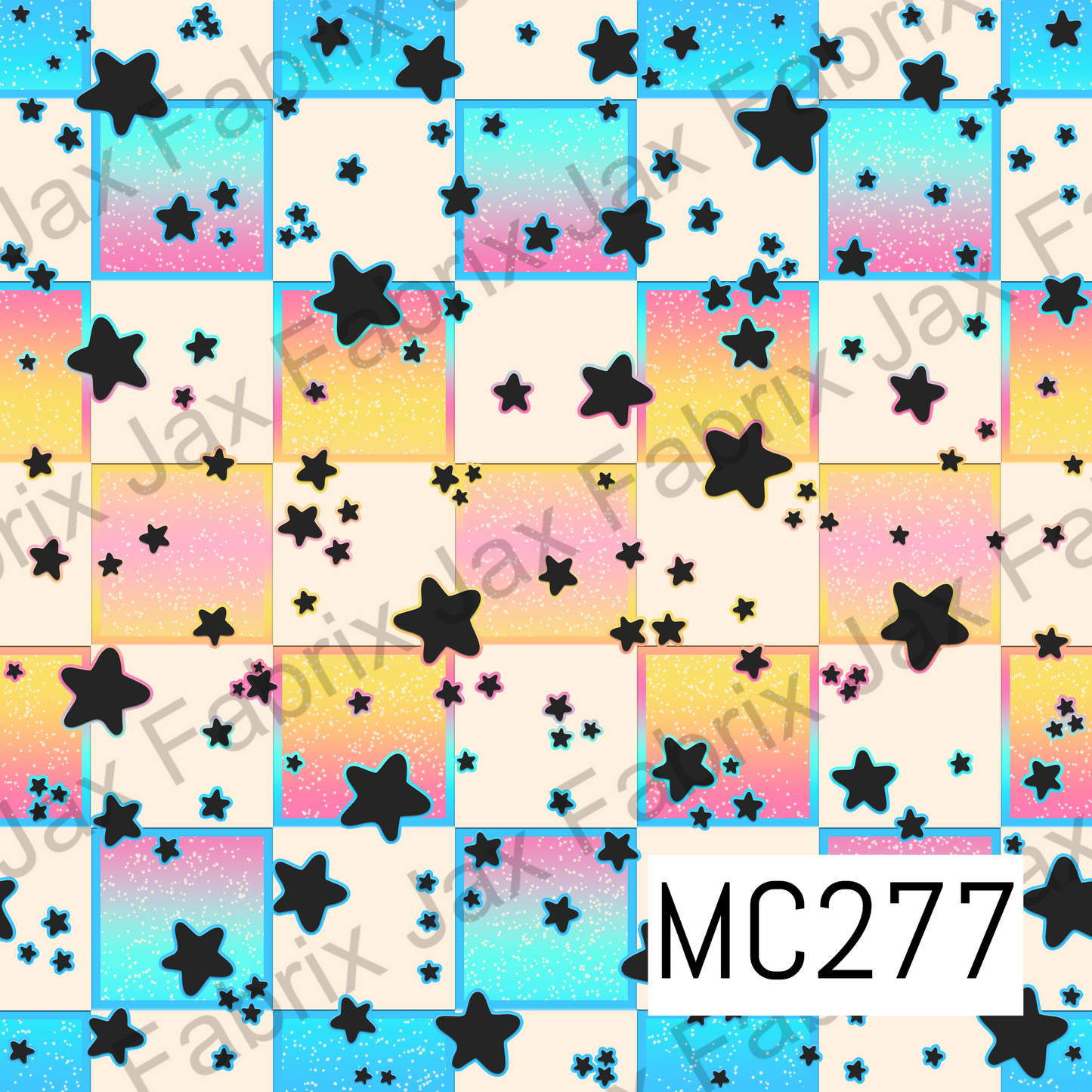 Princess Check With Black Stars MC277