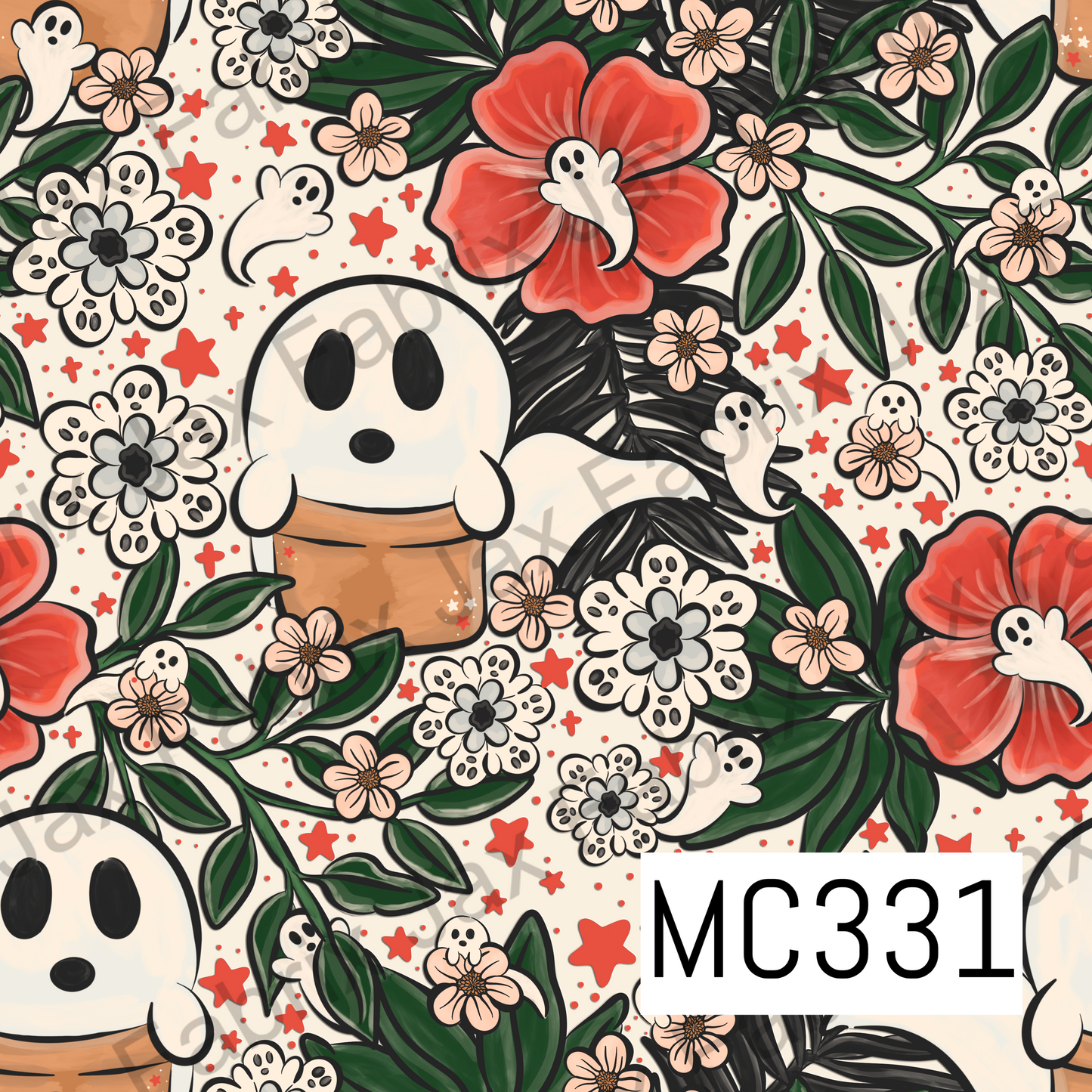 Spooky Garden Flower Ghosts Orange MC331