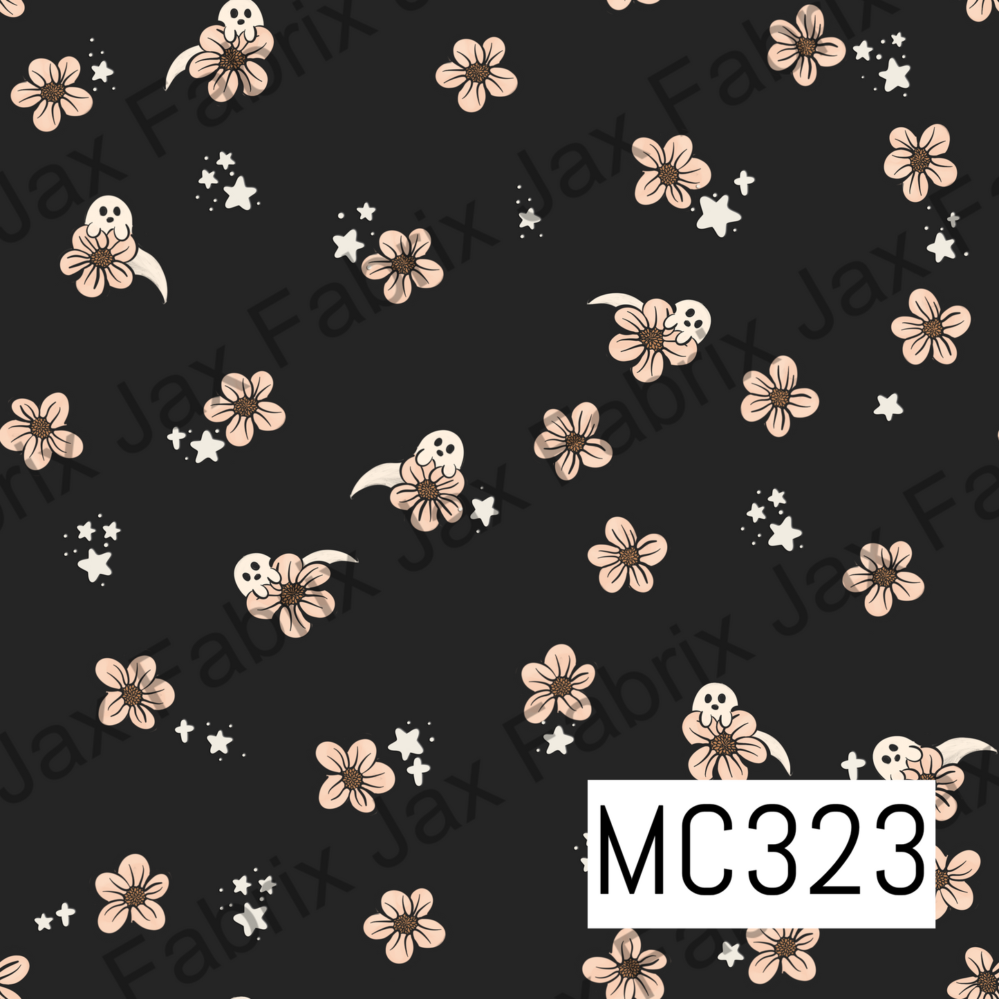 Spooky Garden Black Flowers Ghosts MC323