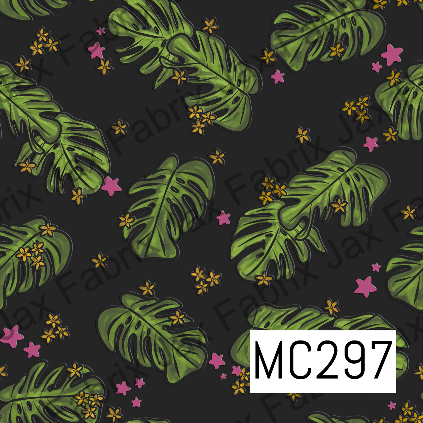Spooky Garden Leaves Black MC297