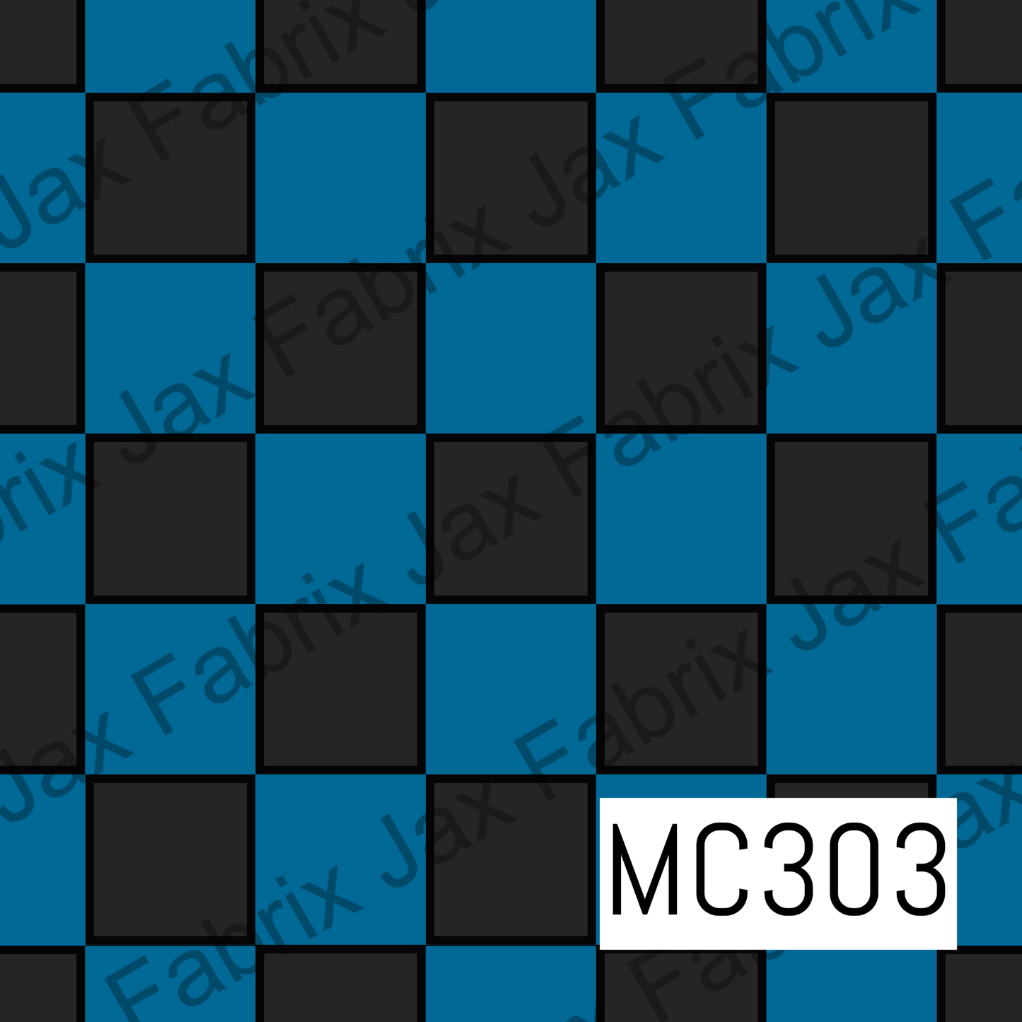 Spooky Garden Checks Dark Blue MC303