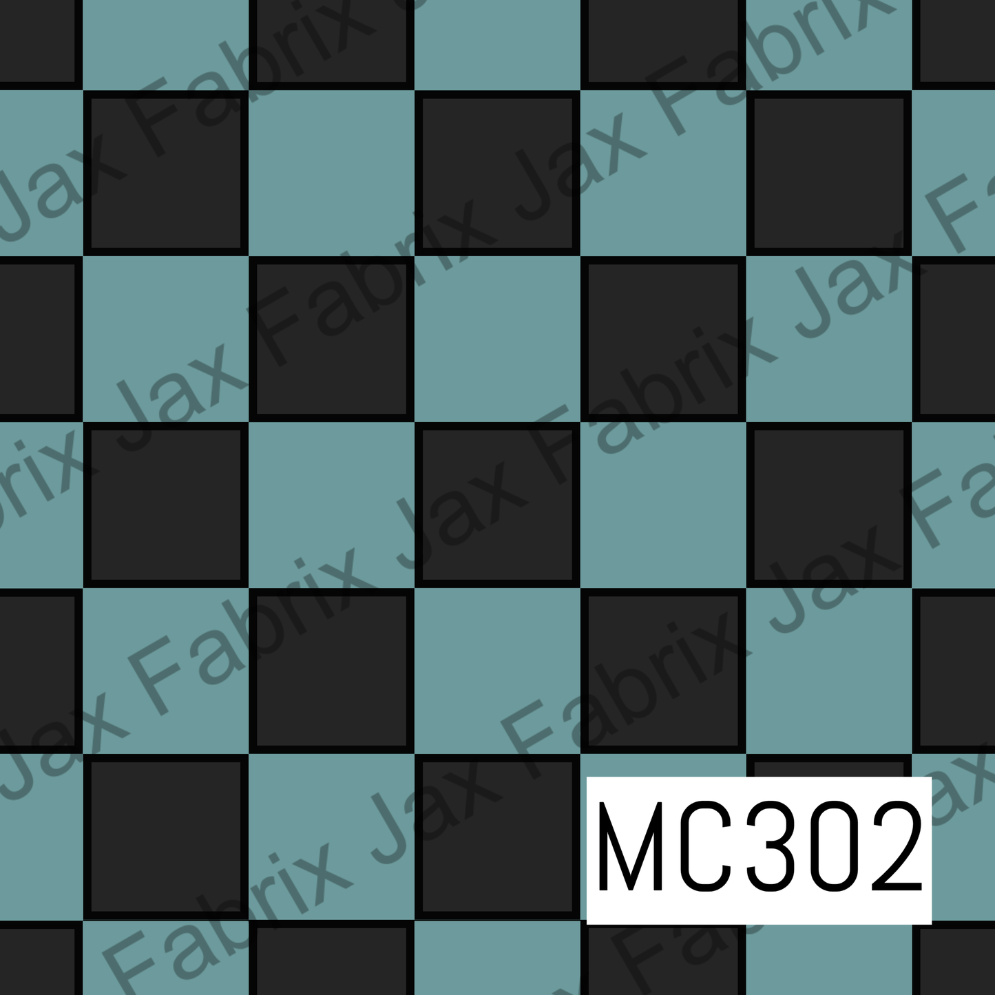 Spooky Garden Checks Blue MC302