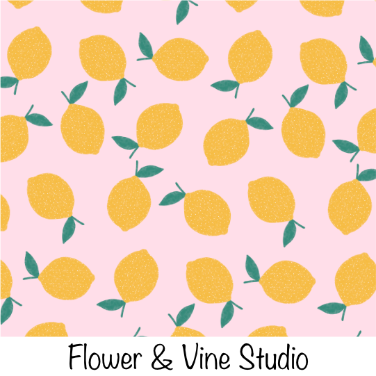Lemon Floral on Pink
