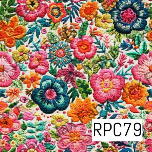 Colorful Floral Embroidery RPC79