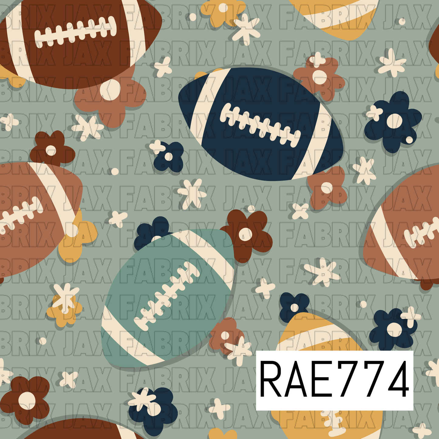 Muted Boho Flower Football RAE774