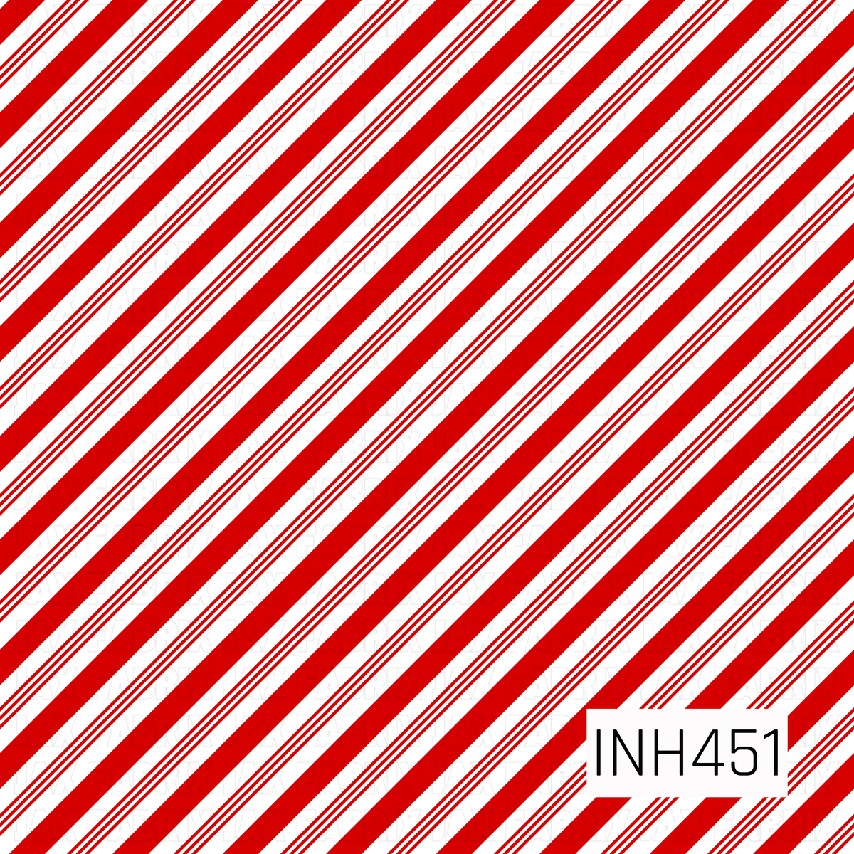 A classic candy cane stripe pattern featuring bold red and crisp white diagonal stripes. Alternating thick bands and thin pinstripes give the design a clean, festive look with plenty of contrast.