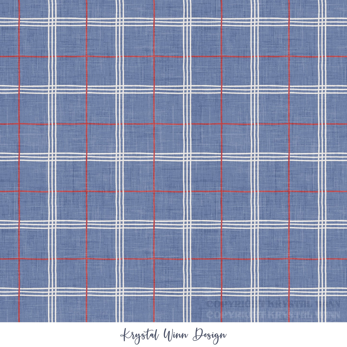Yankee Doodle Plaid Blue KW738