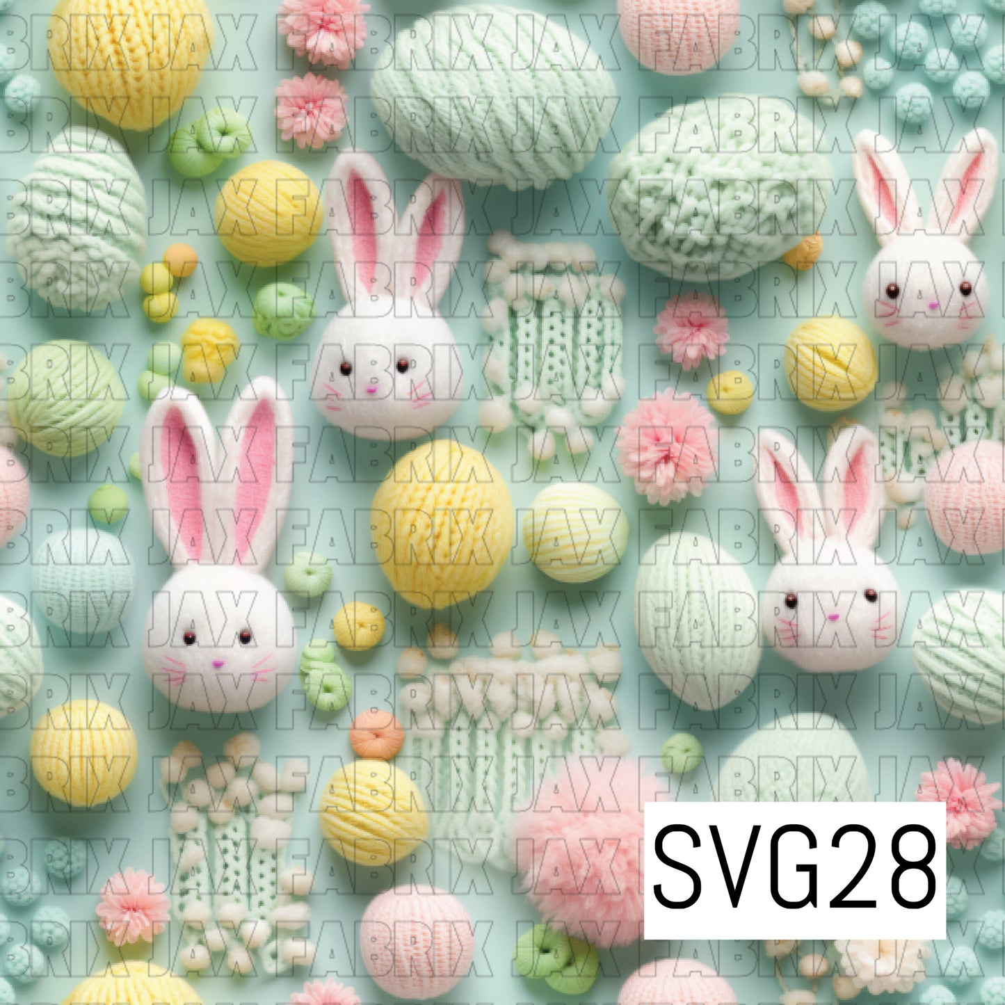 Pale Mint Bunnies SVG28