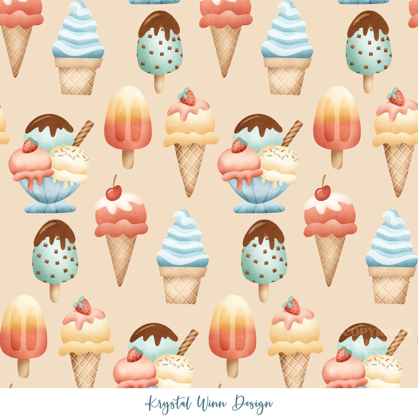 Party Animal Ice Cream Tan KW546