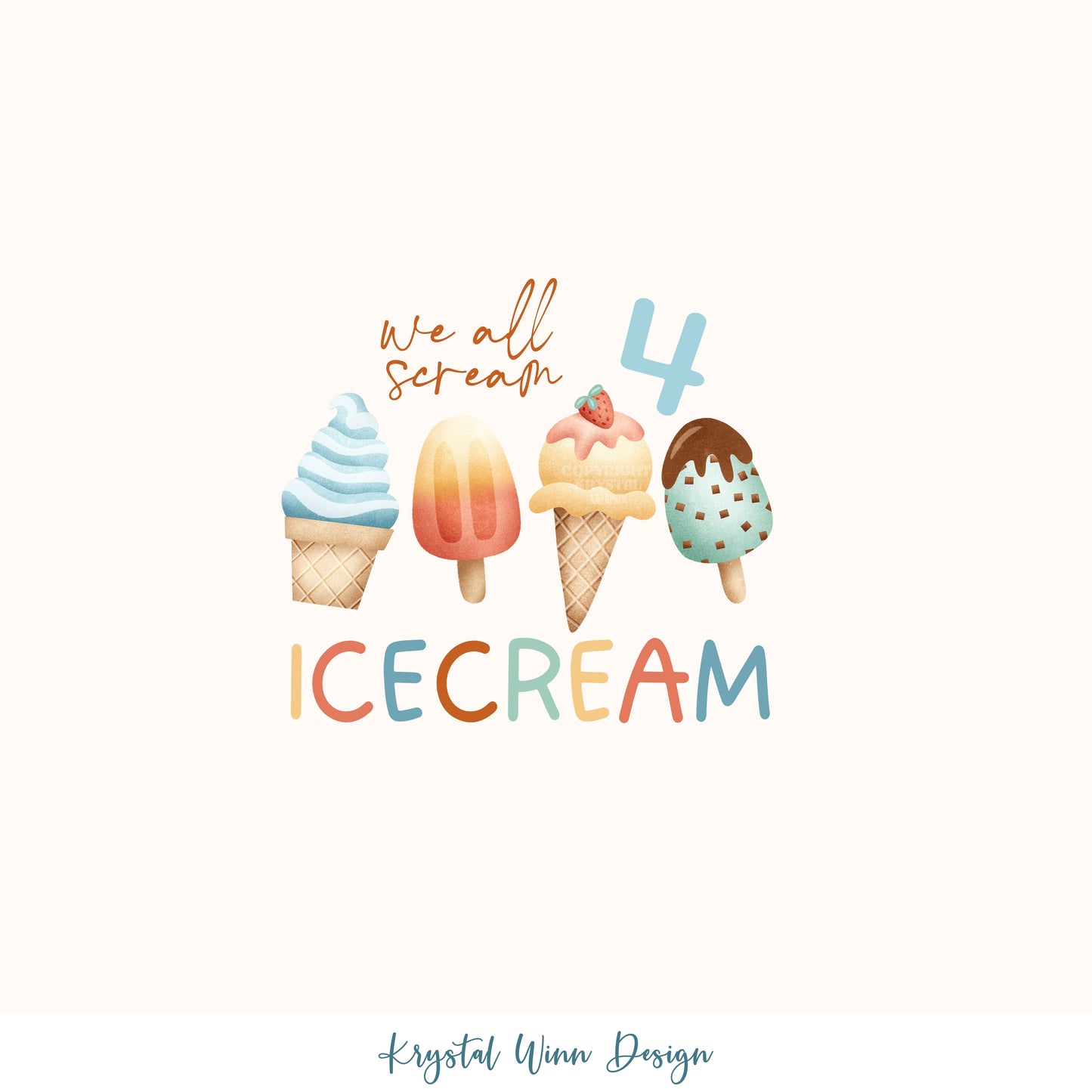 Party Animal We All Scream Four Panel KW537