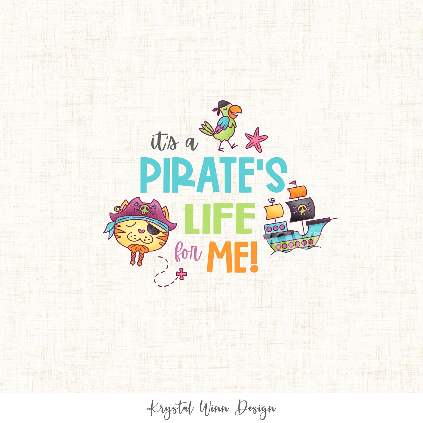 Purrmaids And Pirates Panel - It's A Pirates Life KW1186