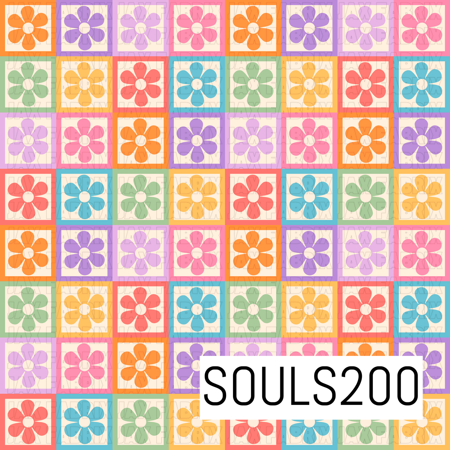 Rainbow Retro Floral Check SOULS200