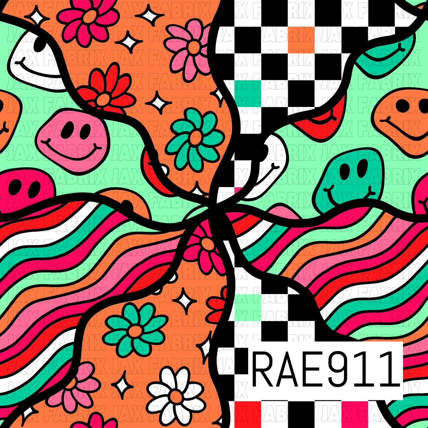 Retro Wave Smiles Orange RAE911