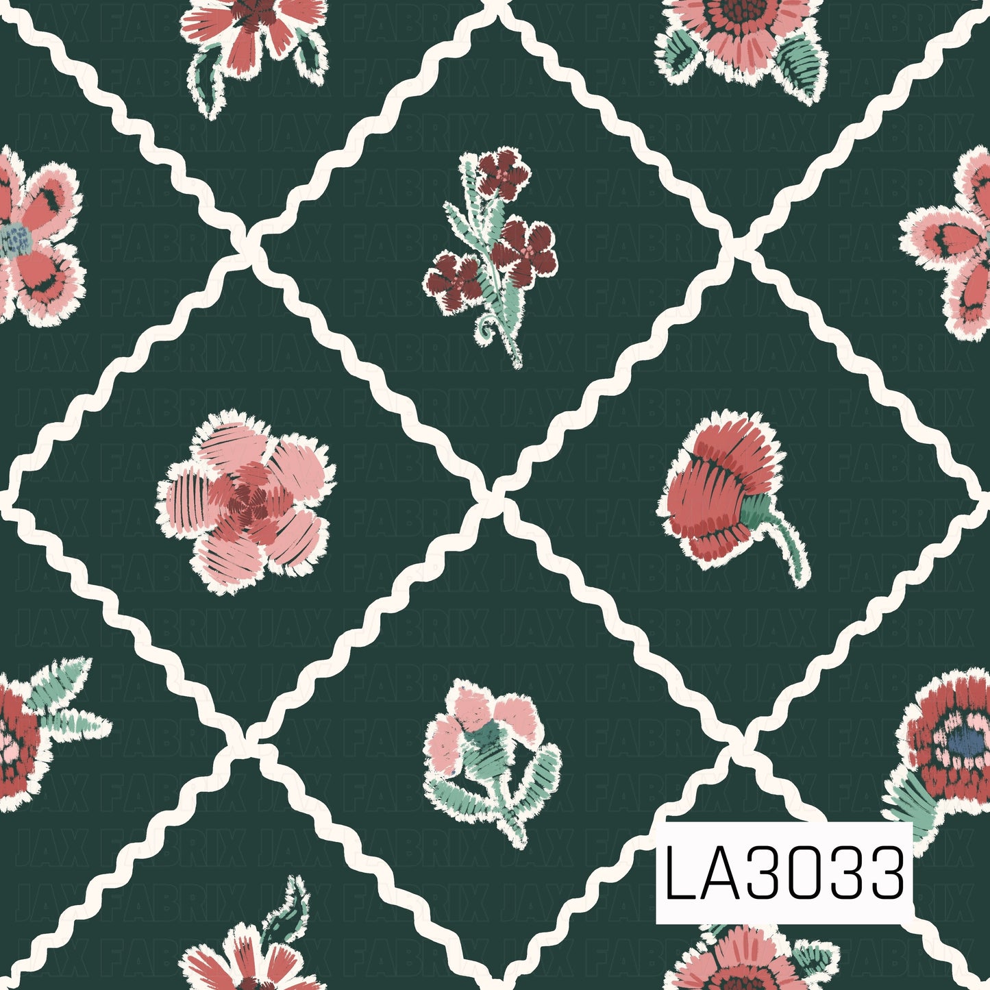 LA3033 - Rick Rack And Posies Green
