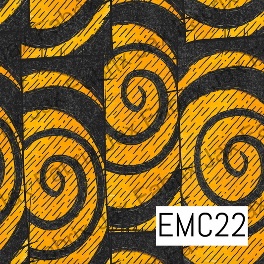 Orange and Black Swirl  EMC22