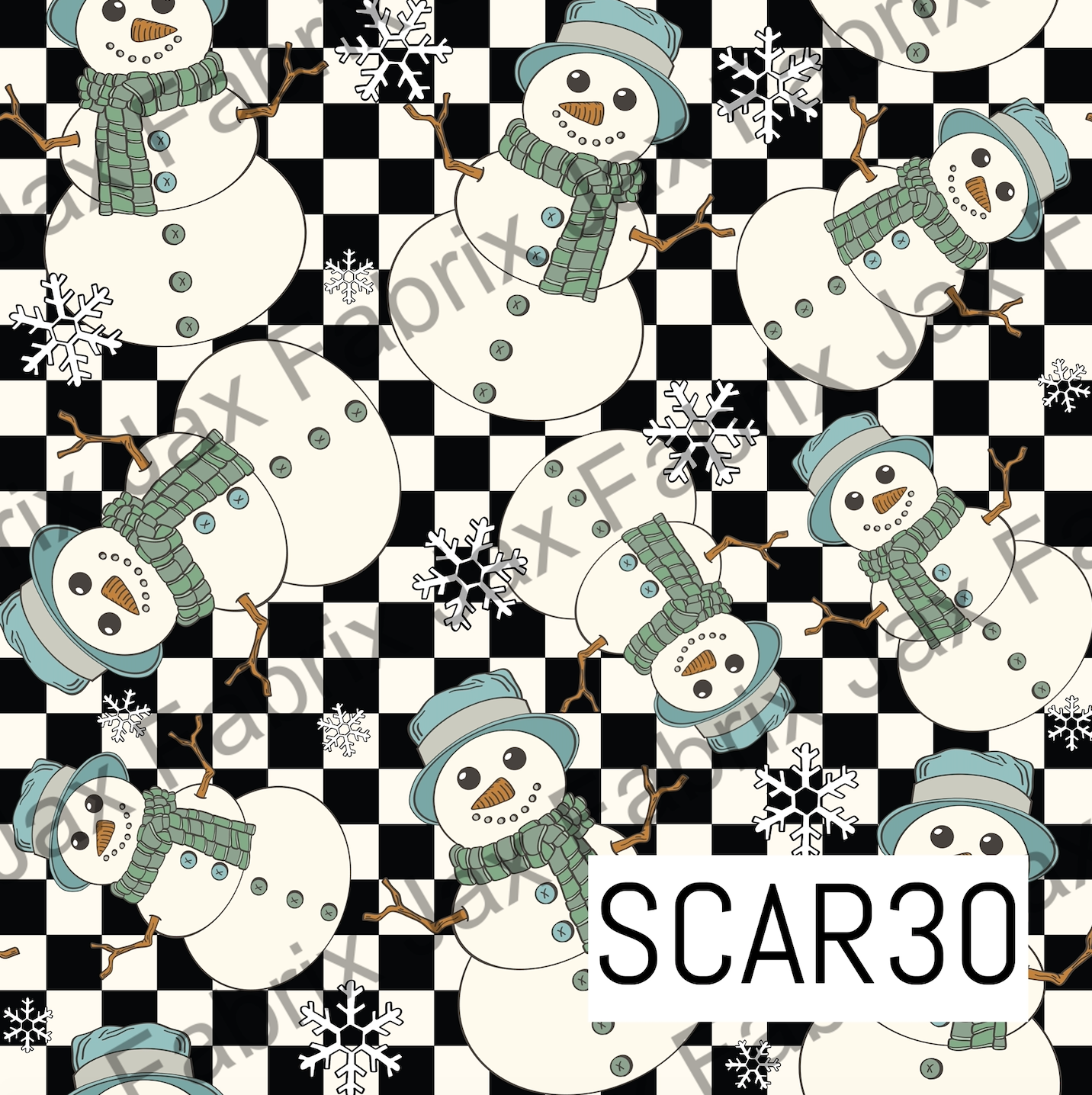 Black Check Snowman SCAR30
